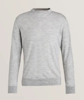 Contrast Trim Brushed Wool-Silk Sweatshirt