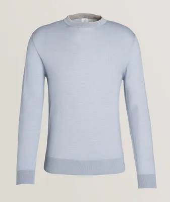 Wool Silk-Tipped Mock Layer Sweater