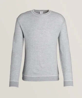 Contrast Trimmed Wool Crewneck Sweater