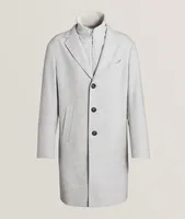 Removable Bib Wool Overcoat