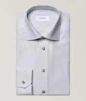 Slim Fit Micro Checked Tencel Cotton Shirt