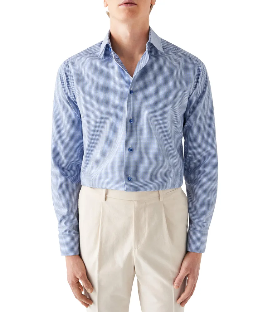 Slim Fit Grid Cotton-Blend Shirt