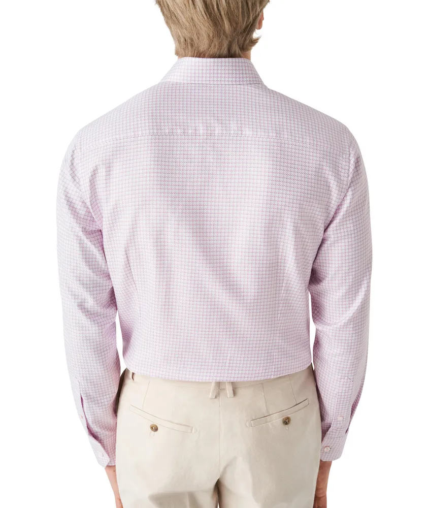 Slim Fit Houndstooth Check Twill Shirt