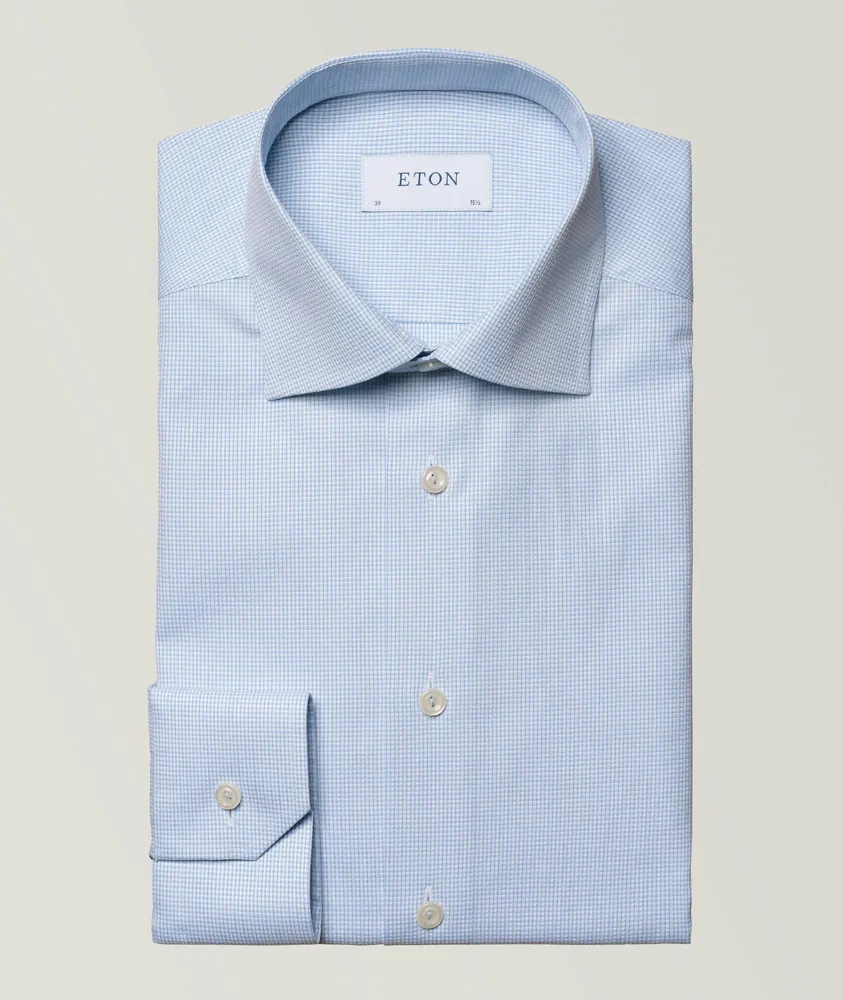 Contemporary Fit Mini Check Signature Twill Shirt