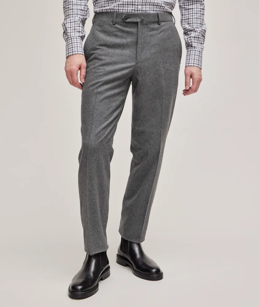 Flannel Stretch Wool-Cashmere Blend Pants