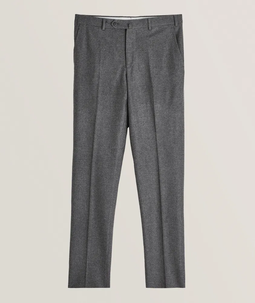 Flannel Stretch Wool-Cashmere Blend Pants