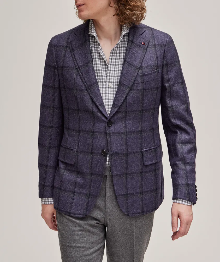 Capri Windowpane Wool-Silk Sport Jacket