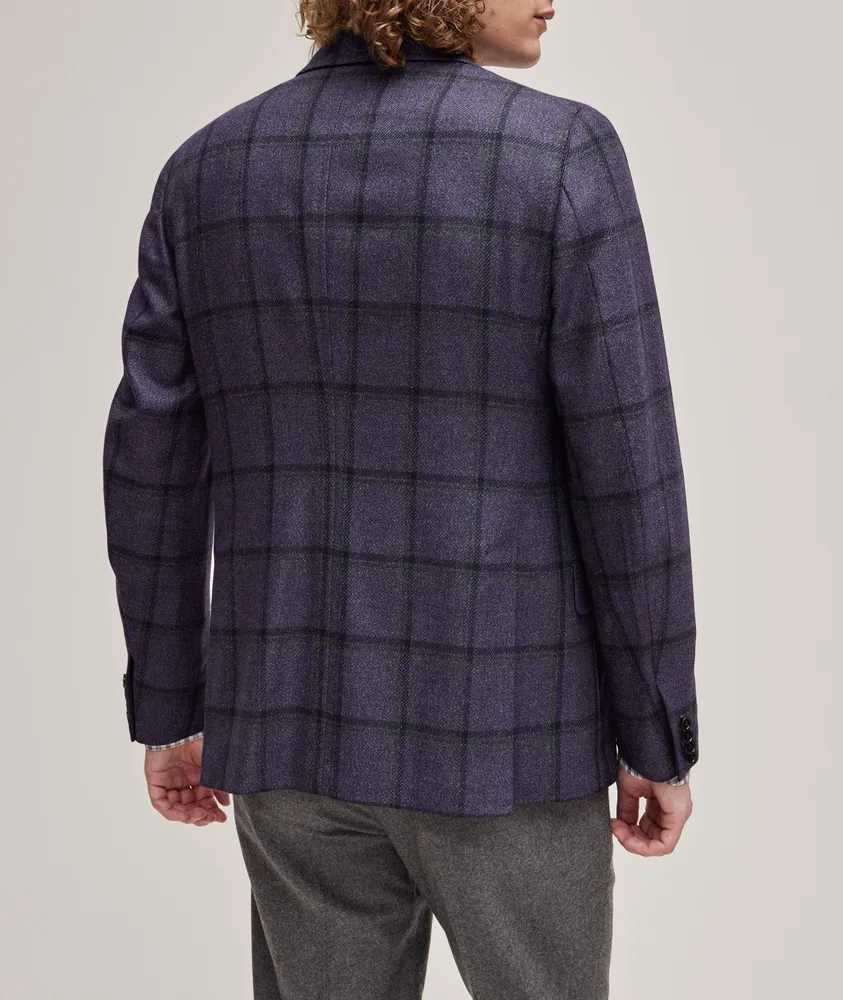 Capri Windowpane Wool-Silk Sport Jacket