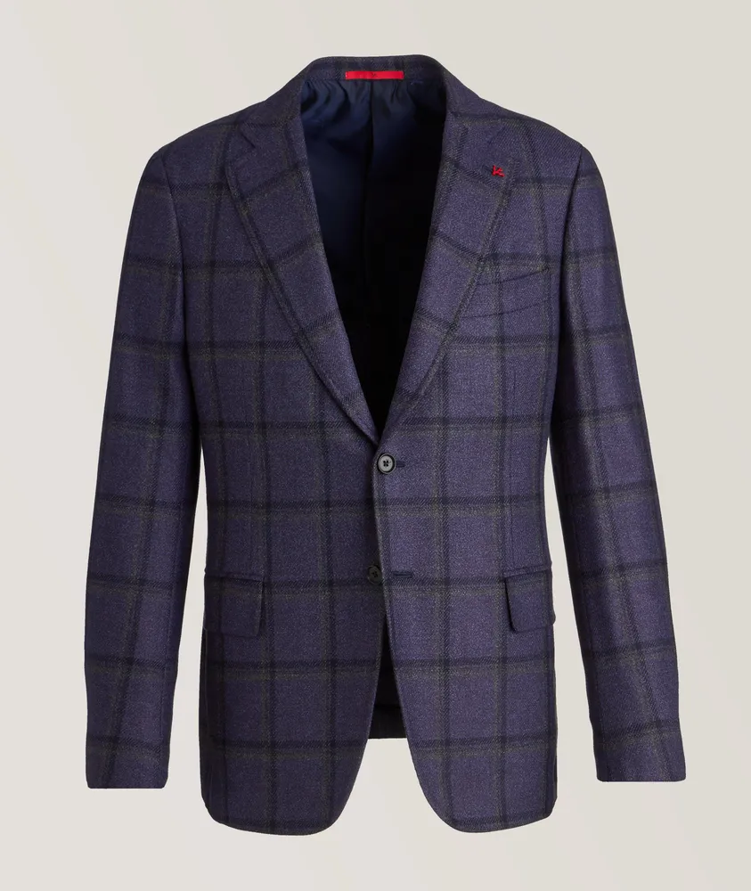 Capri Windowpane Wool-Silk Sport Jacket