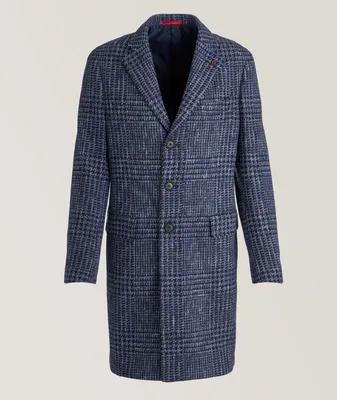 Large Glen Plaid Wool-Blend Overcoat