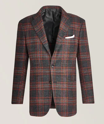 Plaid Cashmere, Virgin Wool & Silk Blend Sport Jacket