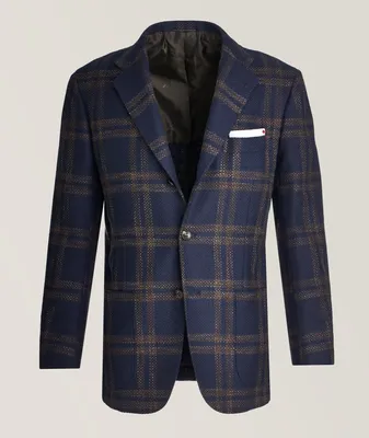 Checkered Cashmere, Virgin Wool & Silk Blend Sport Jacket