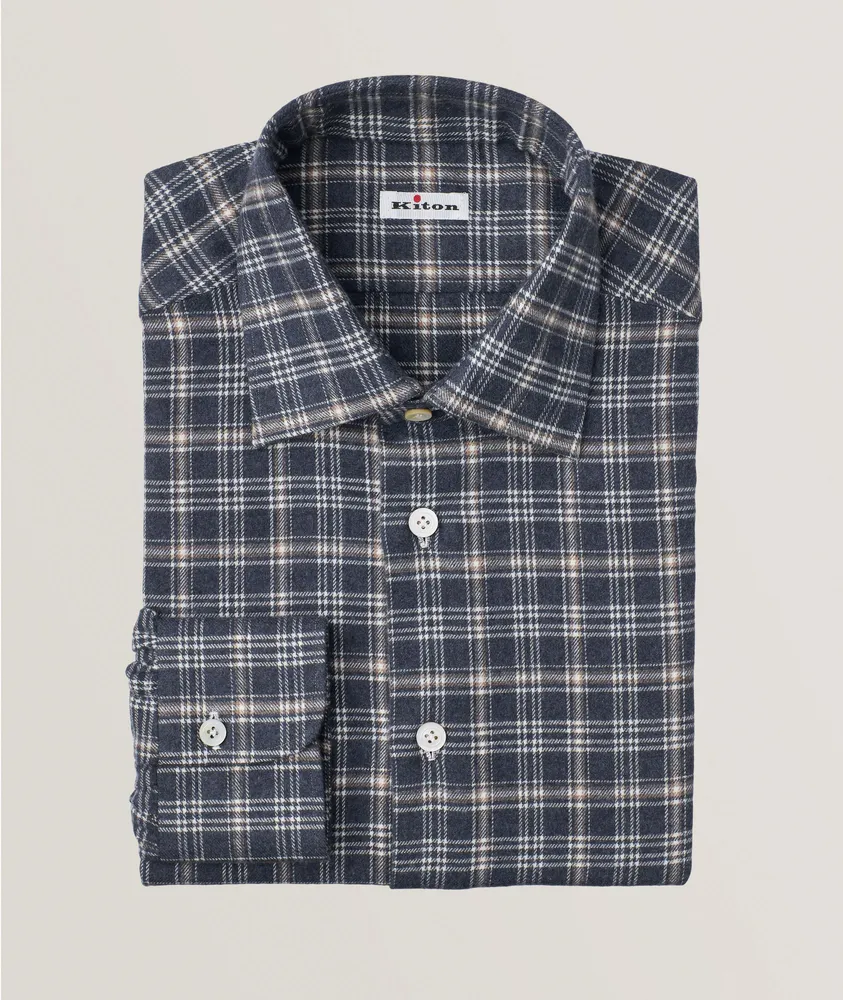 Regular-Fit Plaid Cotton Sport Shirt