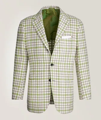 Gingham Cashmere, Virgin Wool & Silk Blend Sport Jacket