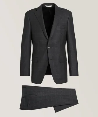 Cosmo Tonal Plaid Stretch Wool-Silk Suit