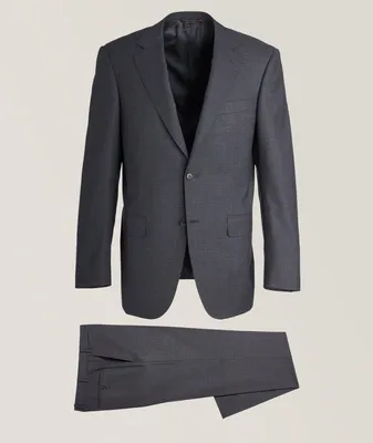 Contemporary-Fit Neat Pattern Wool Suit