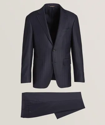 Kei Striped Pattern Stretch-Wool Suit