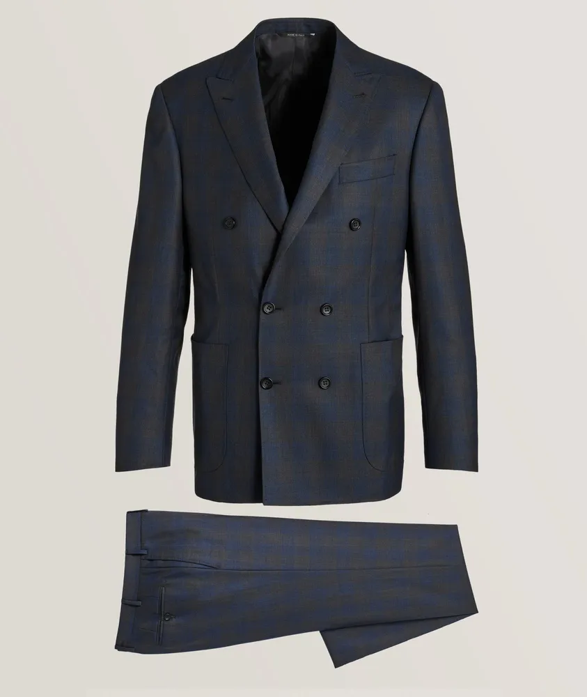 Kei Slim-Fit Windowpane Wool Suit