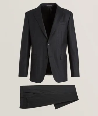 Black Edition Striped Stretch-Wool Suit