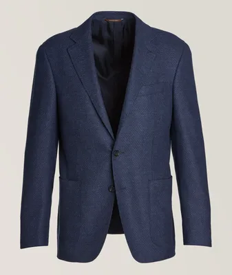 Kei Textured Stretch-Wool Linen Blend Sport Jacket