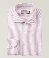 Slim-Fit Striped Pattern Dress Shirt