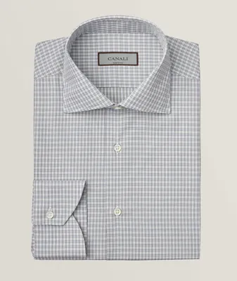 Regular-Fit Miniature Checkered Dress Shirt