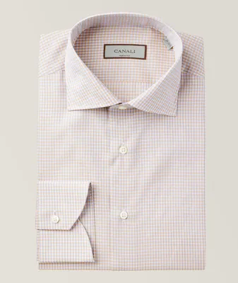 Contemporary-Fit Micro Check Pattern Dress Shirt