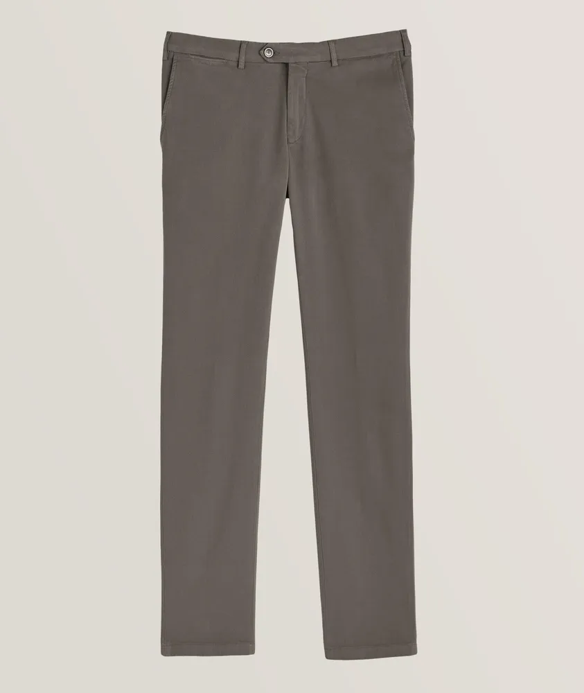 Micro Twill Stretch-Cotton Dress Pants