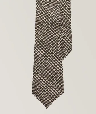 Glen Plaid Cashmere-Silk Tie