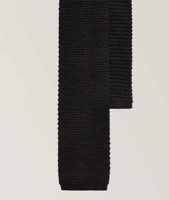 Woven Cotton-Cashmere Knit Tie