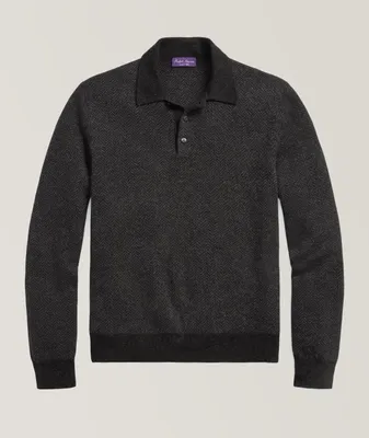 Herringbone Cashmere Polo