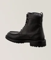 Grain Leather Lace-Up Lug Boots