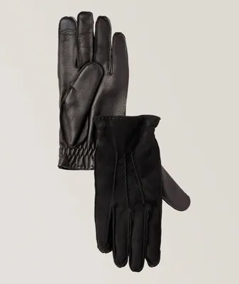 Suede Leather Cashmere Gloves