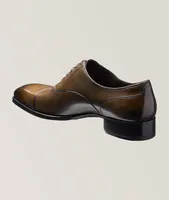 Burnished Leather Cap-Toe Oxfords