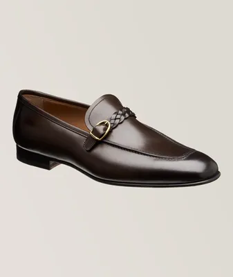 Martin Braided Band Burnished Leather Loafers