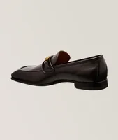 Bailey Grained Chain Leather Loafers