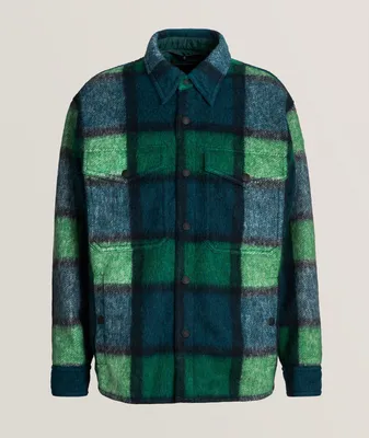 Waier Checkered Brushed Wool-Blend Shacket