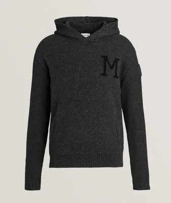 Mélange Knitted Virgin Wool-Cashmere Hooded Sweater