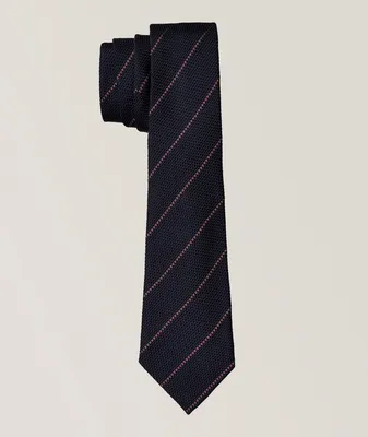 Striped Grenadine Pattern Silk Tie