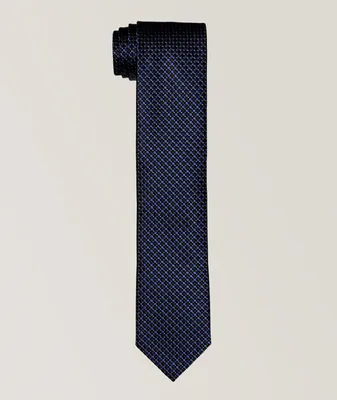 Micro Geometric Pattern Silk Tie
