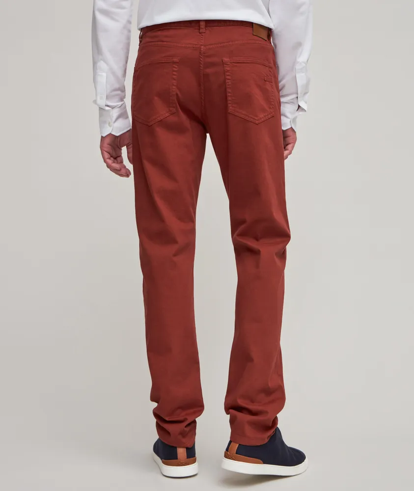 City Stretch-Cotton Gabardine Five-Pocket Pants