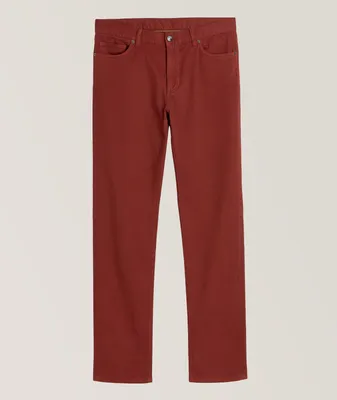 City Stretch-Cotton Gabardine Five-Pocket Pants