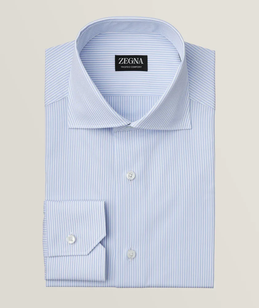 Sartorial Comfort Striped Trofeo Cotton Dress Shirt