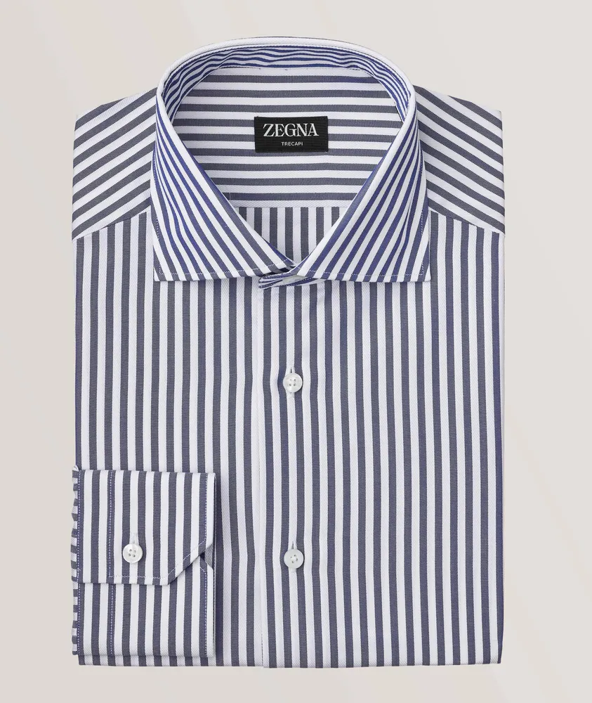 Sartorial Striped Trecapi Cotton Dress Shirt