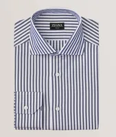 Sartorial Striped Trecapi Cotton Dress Shirt