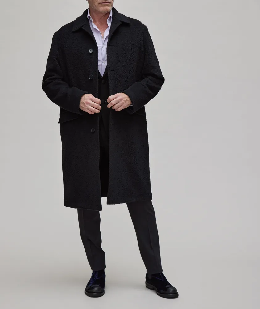 Paisley Wool-Cashmere Jacquard Overcoat
