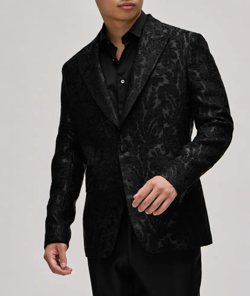 Floral Jacquard Stitched Evening Jacket