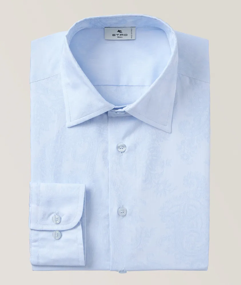 Slim-Fit Tonal Paisley Cotton Sport Shirt