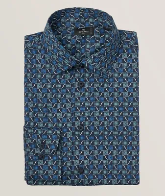 Geometric Cotton Sport Shirt