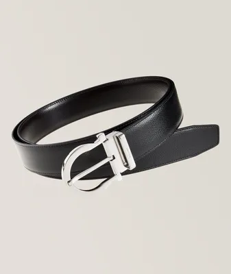 Single Gancini Reversible Leather Belt 